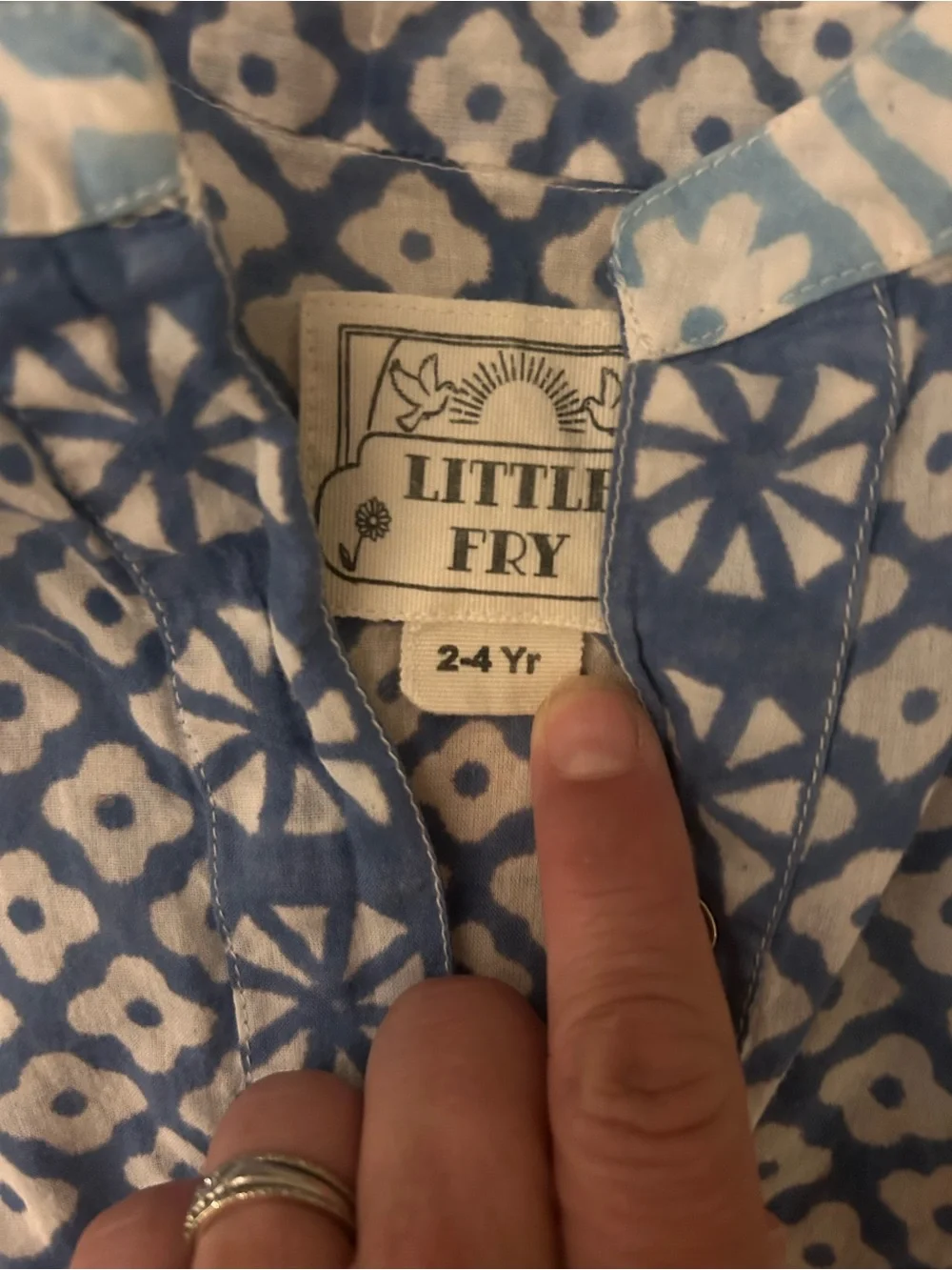 Emerson Fry Kids Swim Coverup in Blue and White